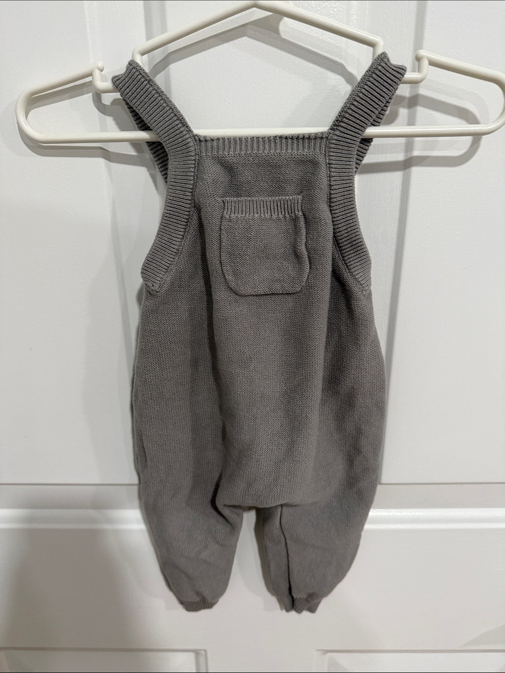 Gray Knit Baby Overalls - Unbranded